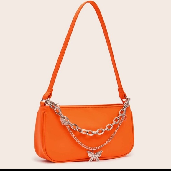 Shein Orange Butterfly Chain Baguette - Picture 2 of 5